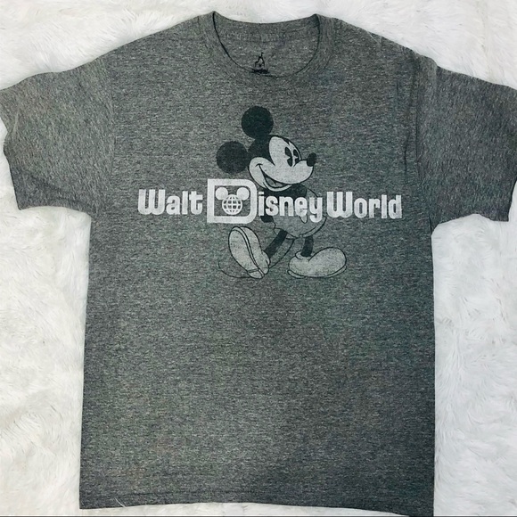Disney Other - DISNEY WORLD Mickey Mouse faded wash gray graphic